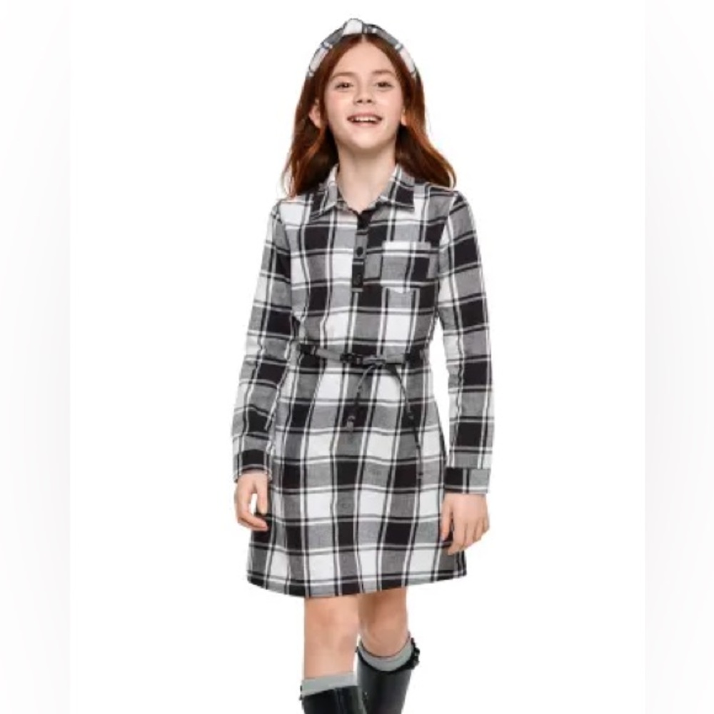 The Children's Place || big Girls Fall Plaid Long Sleeve Dress Sz 14